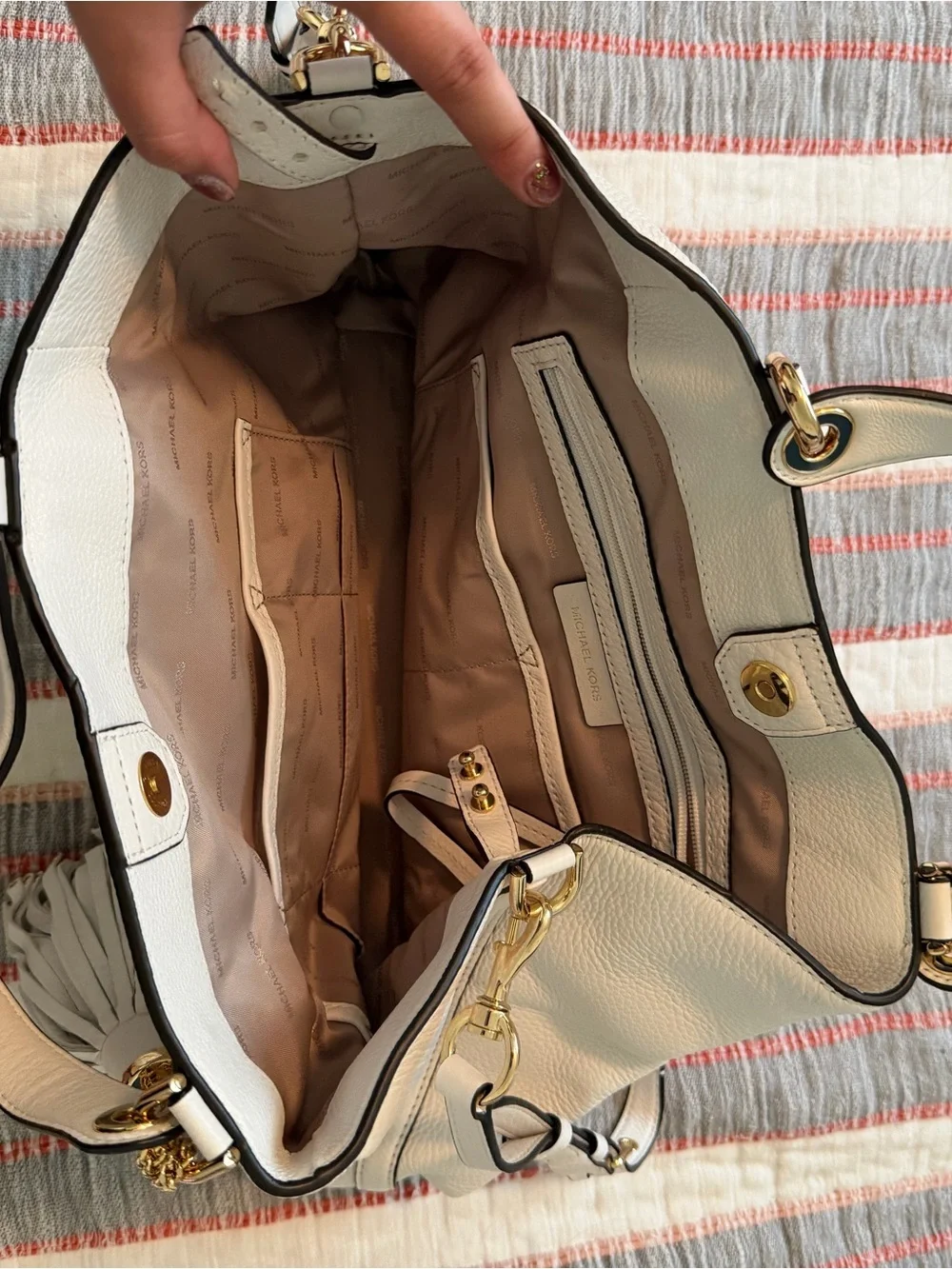 Michael Kors pebbled white